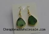 NGE5175 15*20mm australia chrysoprase earrings wholesale