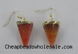 NGE61 14*20mm - 15*22mm cone agate gemstone earrings wholesale