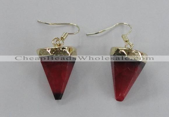 NGE62 14*20mm - 15*22mm cone agate gemstone earrings wholesale