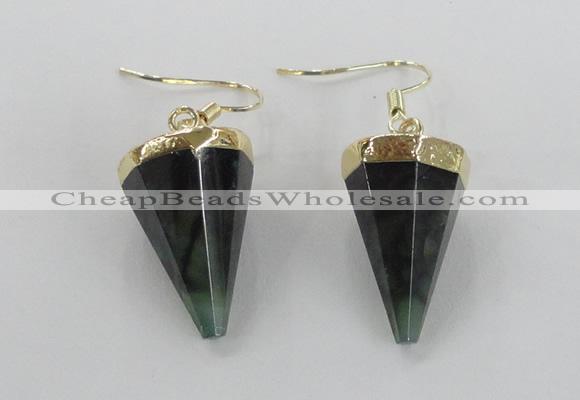 NGE65 14*20mm - 15*22mm cone agate gemstone earrings wholesale