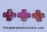 NGP03 5PCS 45*45mm cross dyed imperial jasper pendants wholesale