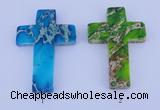 NGP05 5PCS 40*60mm cross dyed imperial jasper pendants wholesale