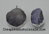 NGP1009 25*35mm - 35*45mm freeform druzy agate beads pendant