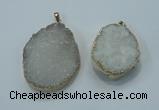 NGP1022 25*35mm - 35*45mm freeform druzy agate beads pendant