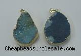 NGP1028 25*35mm - 35*45mm freeform druzy agate beads pendant