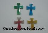 NGP1080 32*42mm cross agate gemstone pendants wholesale