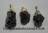 NGP1089 20*30mm - 25*50mm nuggets smoky quartz pendants