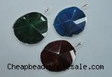 NGP1102 30*40 - 45*65mm freeform druzy agate pendants with brass setting