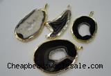 NGP1120 35*50 - 60*70mm freeform druzy agate pendants with brass setting