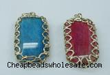 NGP1161 35*60mm freeform agate pendants with brass setting