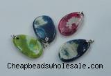 NGP1228 30*45mm - 35*50mm freeform agate pendants with brass setting