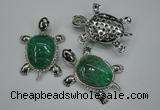 NGP1297 43*60mm tortoise agate pendants with crystal pave alloy settings