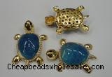 NGP1307 43*60mm tortoise agate pendants with crystal pave alloy settings