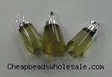 NGP1352 15*30mm - 18*40mm faceted nuggets lemon quartz pendants