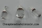 NGP1356 15*30mm - 20*35mm faceted nuggets white crystal pendants