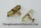 NGP1363 7*35mm - 11*30mm faceted nuggets lemon quartz pendants