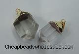 NGP1390 15*20mm - 20*35mm faceted nuggets white crystal pendants