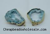 NGP1424 30*45mm - 45*55mm freeform plated druzy agate pendants