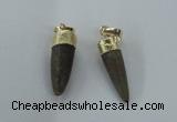 NGP1453 6*20mm - 9*30mm bullet agate gemstone pendants wholesale