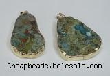 NGP1471 30*40mm - 40*50mm freeform chrysocolla gemstone pendants