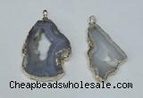 NGP1478 30*45mm - 40*55mm freeform blue lace agate pedants