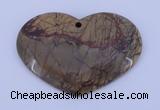 NGP148 2pcs 35*50mm heart fashion picasso jasper gemstone pendants