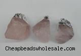 NGP1483 20*35mm - 25*45mm nuggets rose quartz pendants