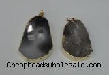 NGP1490 30*45mm - 40*50mm freeform plated druzy agate pendants