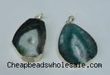 NGP1493 30*45mm - 40*50mm freeform plated druzy agate pendants