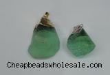 NGP1503 20*30mm - 25*50mm nuggets green fluorite pendants