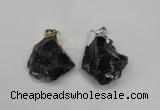 NGP1505 20*30mm - 25*50mm nuggets smoky quartz pendants