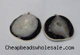 NGP1525 50*55mm - 55*60mm freeform druzy agate pendants