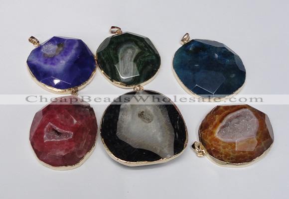 NGP1531 50*55mm - 55*60mm freeform druzy agate pendants