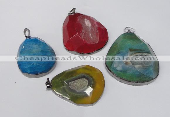 NGP1534 40*50mm - 50*60mm freeform druzy agate pendants