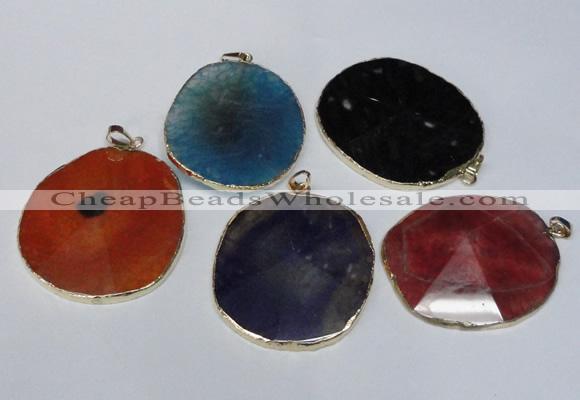 NGP1537 45*55mm - 50*60mm freeform agate gemstone pendants