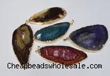 NGP1543 30*65mm - 40*65mm freeform agate gemstone pendants