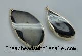 NGP1551 30*55mm - 40*70mm freeform druzy agate pendants