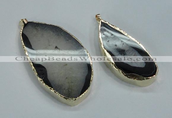 NGP1551 30*55mm - 40*70mm freeform druzy agate pendants