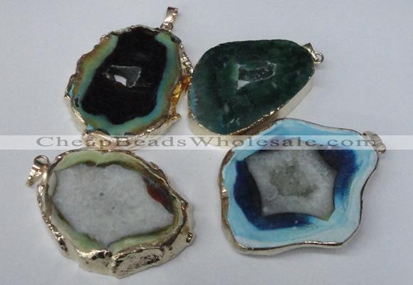 NGP1552 35*40mm - 45*55mm freeform druzy agate pendants