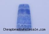 NGP156 2pcs 28*55mm trapezoid dyed blue lace agate gemstone pendants