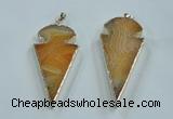 NGP1571 30*65mm arrowhead agate gemstone pendants