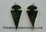 NGP1573 30*65mm arrowhead agate gemstone pendants