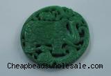 NGP1617 68*68mm Carved dyed natural hetian jade pendants wholesale