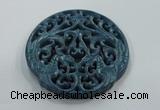 NGP1647 65*65mm Carved dyed natural hetian jade pendants wholesale