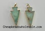 NGP1702 18*39mm arrowhead australia chrysoprase pendants