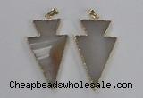 NGP1713 28*50mm - 30*55mm arrowhead agate gemstone pendants