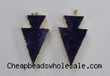 NGP1716 28*50mm - 30*55mm arrowhead agate gemstone pendants