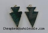 NGP1718 28*50mm - 30*55mm arrowhead agate gemstone pendants