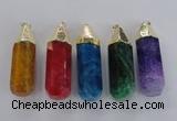 NGP1739 17*60mm faceted nuggets agate gemstone pendants wholesale