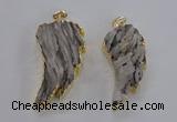 NGP1743 20*45mm - 25*55mm carved leaf druzy agate pendants